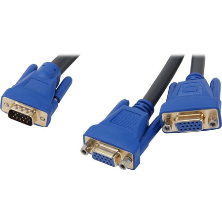 UPC: 0757120296102 | C2G 29610 Ultima One HD15 VGA Male to Two HD15 VGA Female SXGA Monitor Y-Cable  Black (1 Feet  0.3 Meters)