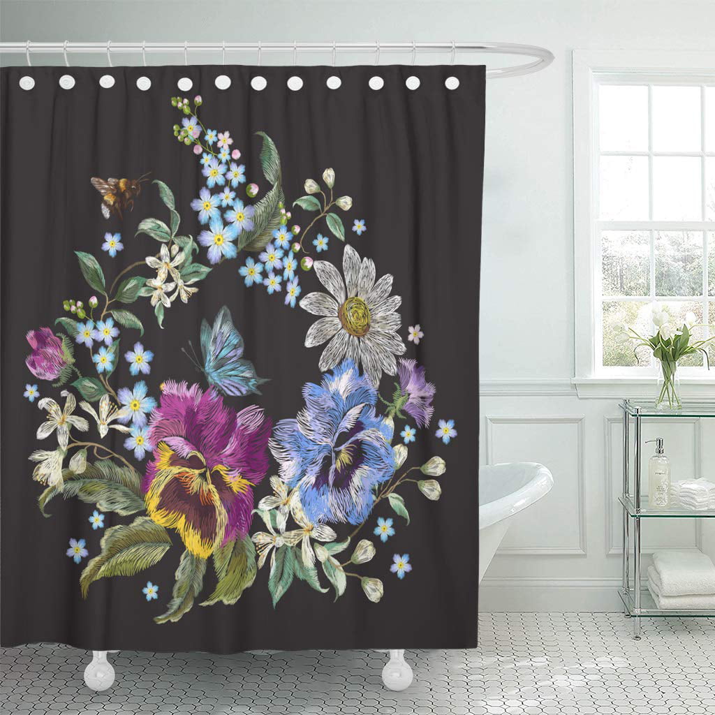 KSADK Trend Floral with Pansies Chamomiles and Forget Me Not Flowers ...