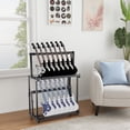 thumbnail image 4 of EDTara Multi Guitar Stand, Folding 14 Standing Floor Multiple Guitars Display Rack, Adjustable Storage Holder With Soft Sponge Adjustable Height Double Tier Ukulele Stand, 4 of 6