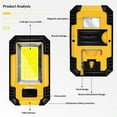 thumbnail image 3 of LED Work Light Rechargeable, Magnetic COB Portable Worklights, 30w Lumens, Job Site Lighting for Car Repairing,Camping,Hunting (Yellow), 3 of 5