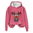 thumbnail image 1 of Wolfast Chandail de Noël Imprimé Chaud Épaissi pour Femmes à Manches Longues Col Rond Mode Décontractée, Rose, G, 1 of 3