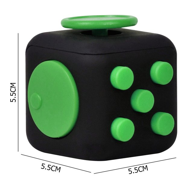Fidget Anxiety Cube para ADHD, Mini Dice Stress Relief Toy (Negro Verde) Likrtyny Para estrenar