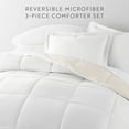 thumbnail image 3 of All Season Reversible Comforter Set Breathable Cool in White & Ivory Full/Queen Size Bedding by Comfort Canopy, 3 of 19