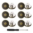thumbnail image 1 of Botones para pantalones vaqueros, 17 mm, sin costura, sin clavos, botones de metal extraíbles para pantalones vaqueros, hilo combinado de reparación de repuesto, 12 botones de repuesto, 1 of 5