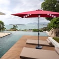 thumbnail image 2 of YOFE Heavy Duty Polyester Patio Umbrella, Market Solar Patio Umbrella w/6 Sturdy Ribs, Canopy Vent, Crank & Tilt System, 10 x 6.5 ft Burgundy UV Proof Table Umbrella for Beach, Pool, Backyard, D1037, 2 of 8