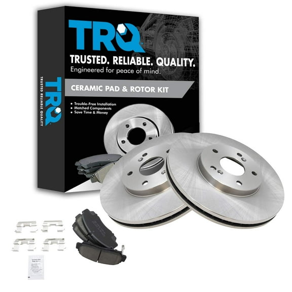 TRQ Front Brake Pad & Rotor Kit Brake Pads Brake Rotor Ceramic Fits Select 2001-2003 Acura CL 1999-2008 TL 2004-2010 TSX 2003-2010 Honda Accord