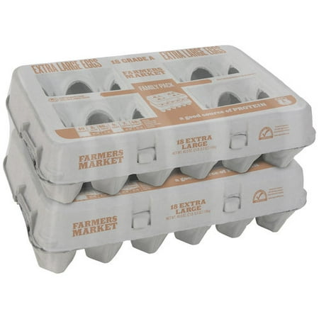 Farmers Market Extra Large Eggs, 18 count, (Pack of 2)