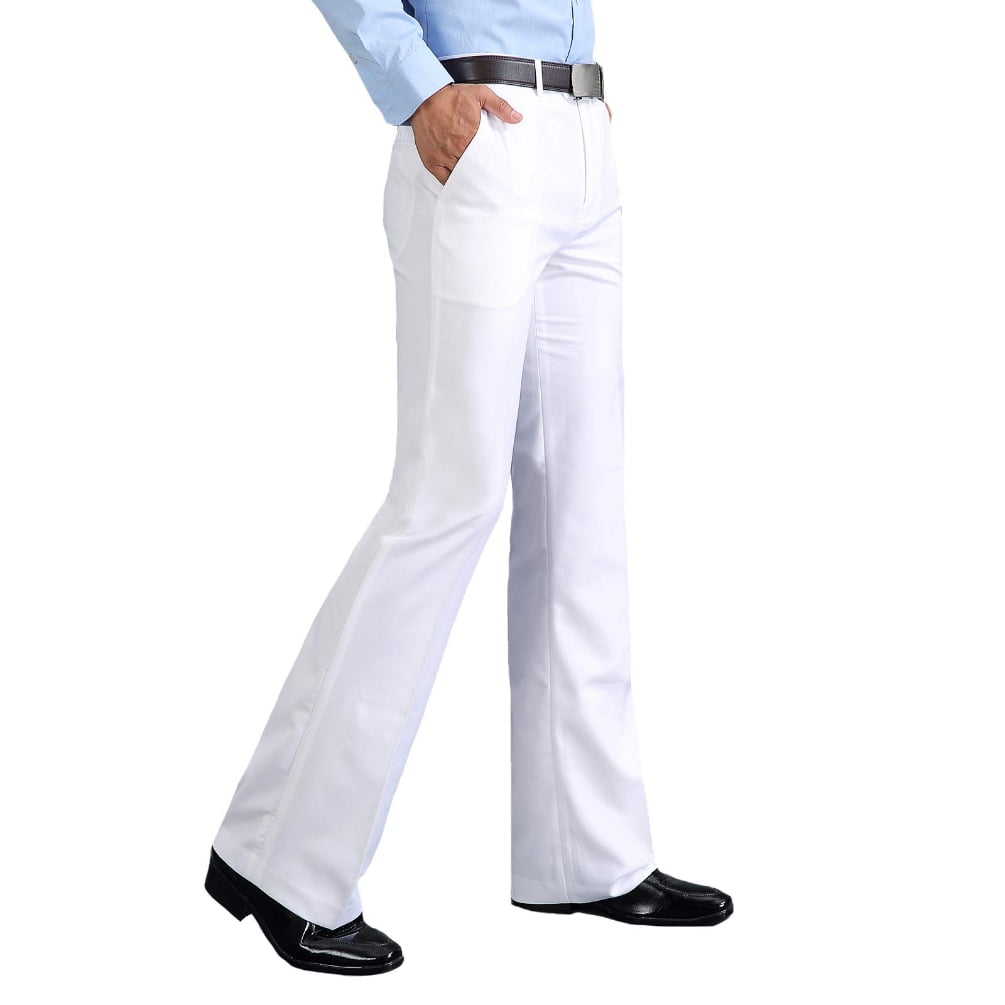 Men White Bell Bottom Pants | Bell Bottom Dress Pants Mens | Men Trousers  Bell Bottom - Casual Pants - Aliexpress