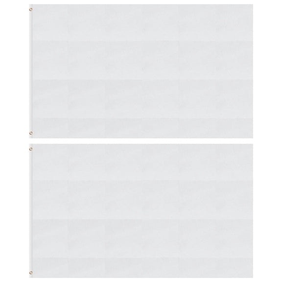 Uxcell 3x5 ft Solid White Blank Flag, Polyester Double-Sided Custom Flag 2 Pcs, with Brass Grommets Vibrant Color and Fade Proof Outdoor Indoor Decorations Birthday Party Yard Business