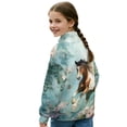thumbnail image 3 of Xoenoiee Horse Butterfly Flower Print Girls Half Zip Sweatshirt Fleece Quarter Zip Pullover Sweatshirts Fall Winter Clothes for Teen Girl, Size 9-10 Years, 3 of 7