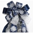 thumbnail image 5 of EP Navy Blue Tree Topper Navy Blue Christmas Tree Topper Bow 12 inch Wide Navy Blue Silver Glitter Yule Tree Wreath Bow Christmas Decorations Silver Snowflake Garland Bow Holiday Lantern (1 Pack), 5 of 18