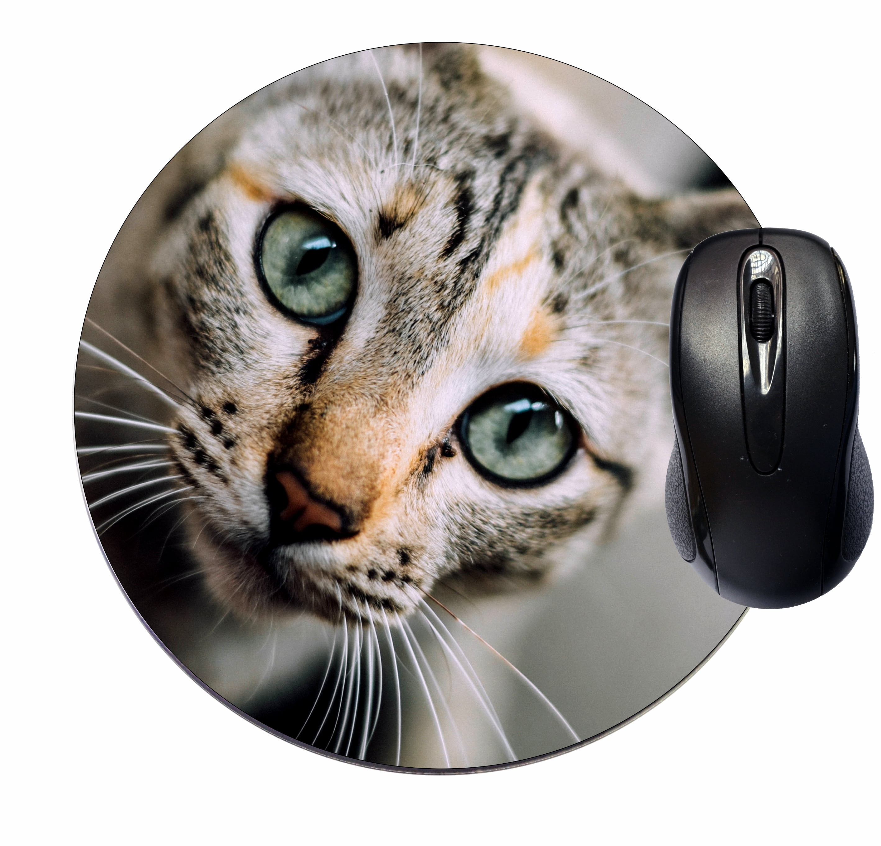 Mouse Mat Pad Mousepad Cute Desk Round Circle Mousemat Green Eyed
