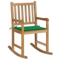 thumbnail image 1 of vidaXL Rocking Chair with Green Cushion Solid Teak Wood, 1 of 5