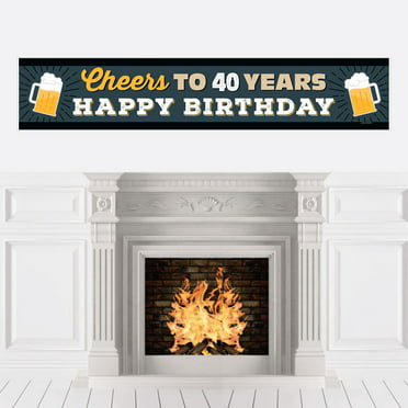 Cheers And Beers To 30 Years Happy 30th Birthday Decorations Party Banner Walmart Com
