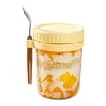 thumbnail image 1 of Tarro para avena con tapa de cuchara, recipiente hermético para ensaladas con marcas de medición para cereales, frutas, verduras, leche, yogur y preparación de comidas., 1 of 5