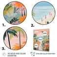 thumbnail image 3 of Designart "Coastal Beach Scene Paradise in Pastel Colors IV" Coastal Framed Wall Art - Coastal Pink Coastal Beach Hallway Framed Wall Art Decor, 3 of 6