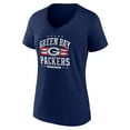 thumbnail image 2 of Women's Navy Green Bay Packers Americana Team V-Neck T-Shirt, 2 of 3