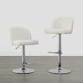 thumbnail image 3 of Spruce & Spring Modern Adjustable Swivel Bar Stool with Air-Lift Set of 2, White with Silver Frame, 3 of 10