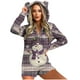 thumbnail image 2 of Pijama de manga larga con cremallera y capucha para mujer, con estampado navideño, cálido, de poliéster, para estar en casa, 2 of 7