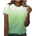 thumbnail image 1 of Swstbby Économies d'Été en Liquidation! Hauts d'Été pour Femmes Grande Taille, Blouse à Manches Courtes Imprimée Mode pour Femmes Col Rond T-Shirt Vert m, 1 of 5