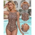 thumbnail image 5 of SOMER One Piece Swimsuit Womens Bathing Suits Tummy Control Backless Ruched Black Slimming Swimwear, 5 of 6
