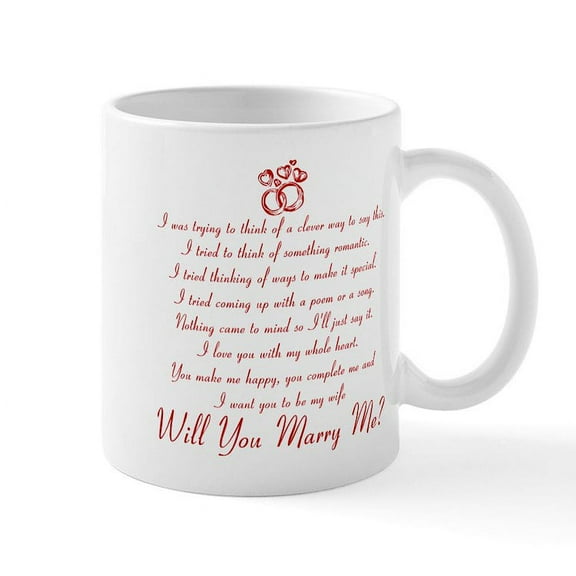CafePress - Will You Marry Me? Mug - 11 oz Ceramic Mug - Novelty Coffee Tea Cup