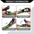 thumbnail image 6 of Unique Bargains Ratchet Tie Down Straps Adjustable 800kg 300cm/118.11" 1 Set Army Green, 6 of 7
