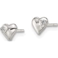 thumbnail image 2 of Sterling Silver Heart With Cz Post Earrings (5 X 5) Made In India qe8621, 2 of 5