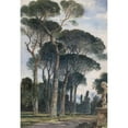 thumbnail image 2 of William James Müller 18x24 Black Ornate Framed Double Matted Museum Art Print Titled: Umbrella Pines in the Villa Borghese, Rome (1839), 2 of 5