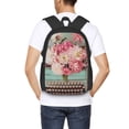 thumbnail image 4 of Xecao Machine à Écrire Vintage Florale pour Sac à Dos pour École Voyage Randonnée avec Sangles Réglables Grande Capacité et Poches Latérales en Maille, 4 of 6