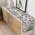 thumbnail image 4 of Blue Spring Floral Table Runner - 108 Inch Long, Kitchen Dining Table Runner Dresser Scarves, Pink Flowers Butterfly Rustic Farmhouse Decor for Coffee Tables Wedding Party Banquet, 4 of 8