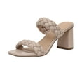 thumbnail image 4 of Dunes + CUSHIONAIRE Technology Women's Iris braided Heel Sandal +Memory Foam and Wide Widths Available, Nude 6, 4 of 5