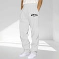 thumbnail image 2 of DDAPJ pyju Mens Fleece Sweatpants Drawstring Joggers Athletic Pants Letter Graphic Lounge Sweat Pants with Pockets White M, 2 of 6