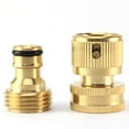 thumbnail image 4 of 2/4 Pairs Garden Hose Quick Connectors, Solid Brass 3/4 inch GHT Thread Easy Connect Fittings No-Leak Water Hose, 4 of 9