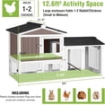 thumbnail image 7 of Aivituvin Small Chicken Coop for 1–2 Chickens, Expandable Outdoor Rabbit Hutch with Roof, Leakproof Tray,Multiple Doors,57" L x 21" W x 33" H Gray, 7 of 7