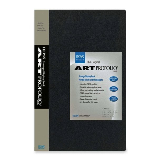 CRANBURY Portfolio Binder for 8x10 Photos - Poly 10x8 Photo Book with Customizable Front Pocket Black 8 x 10 Art Presentation Book with Clear Plastic Sleeves 24 Pages Hold 48 Pictures 