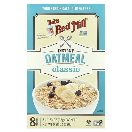 Bob's Red Mill, Gluten Free, Classic Instant Oatmeal, 1.23 oz, 8 Count Carton Box