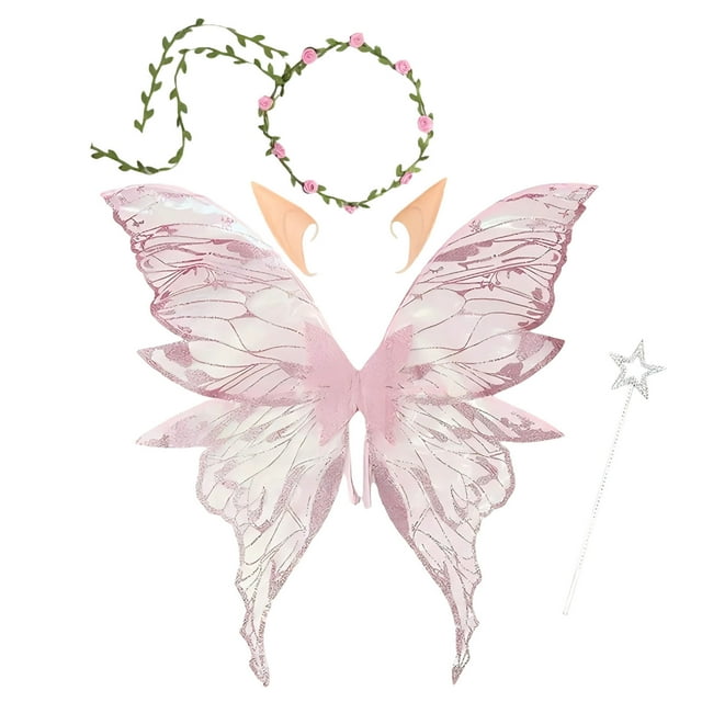 Set de 4 diademas con varita mágica, diadema de varita mágica con flores para cosplay, para mujeres y niñas, ligera y plegable, varita de metal, ideal para usar en el dormitorio, fiestas,