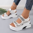 thumbnail image 5 of Womans Sandals Flat Heel Open Toe Casual Versatile Solid Color Women Footwear Comfortable Ankle Strap Walking Beach Shoes White 8.5, 5 of 9