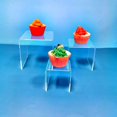 thumbnail image 4 of HESIN 2 Sets Clear Acrylic Display Risers 3inch,4inch,5inch Shop Retail Bridge Rack (2 Set), 4 of 8