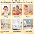 thumbnail image 6 of Kids Table and 2 Chairs Set, PAPROOS 3-Piece Wooden Table and Chairs Set for Toddler, Activity Table Play Table Study Table for Kids, Bear & Tiger Set for Playroom, Classroom, 6 of 10