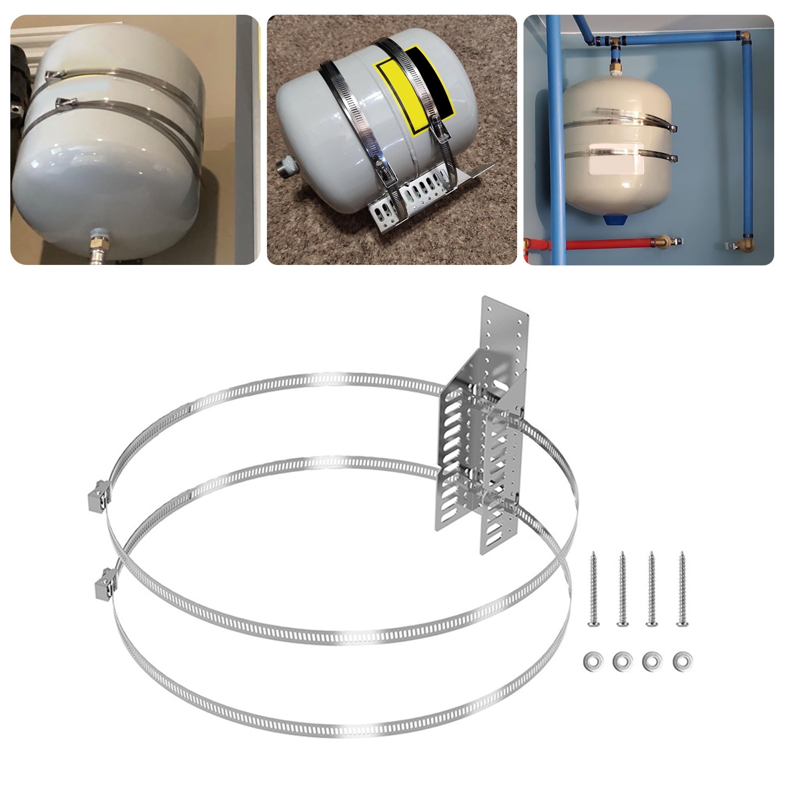 Sturdy Wall Mounted Support for Hot Water Heaters Tanks Adjustable Brackets with Vibrating Straps Holds Gallons
