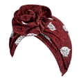 thumbnail image 1 of Qarigey 1 pieza turbante africano patrón de flores atractivo ligero de moda Headwraps Headwraps Head Cover Hair Wraps para mujeres rojo Type3 NO3, 1 of 5