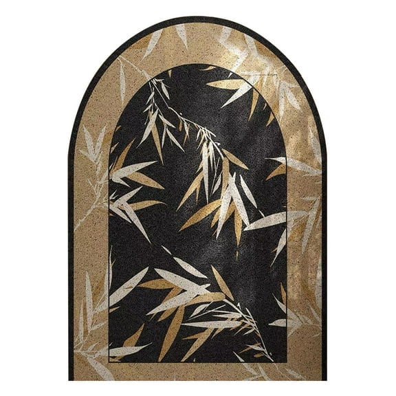 Matoen Modern Arch Top Entryway Rug with Bamboo Pattern - Soft Door Mat for Home Decor, Anti-Slip Floor Mat for Indoor Use, Easy to Clean, Durable Design, 16"x24"