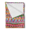 thumbnail image 2 of Colorful Soft Flannel Fleece Throw Blanket, Motif with Vibrant Geometric Elements and Strange Abstract Ornaments Art, Cozy Plush for Indoor and Outdoor Use, 70" x 90", Multicolor, by Ambesonne, 2 of 5