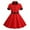 Red, variant on Mikilon Girls' Elastic Waist Sports Dress Size 3-7 Years Patchwork Color Short Sleeve Turn Down Collar Dress Button up Dress