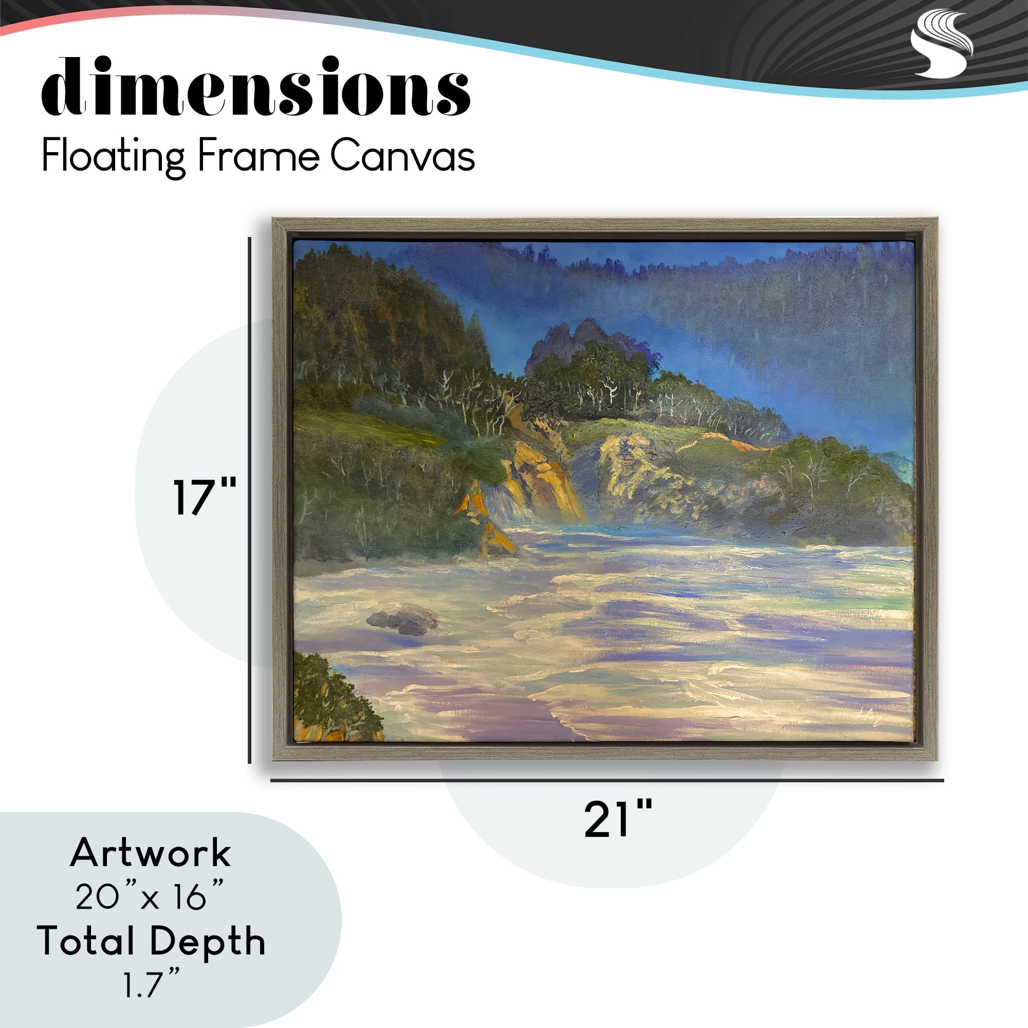 Stupell Industries Natural Wilderness Coastline Brown Framed Floater Canvas Wall Art, design by Lee Ann Zirbes
