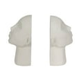 thumbnail image 6 of Sculptural Resin Textured Head Book Ends - Contemporary Bookshelf Decor and Book Accessories - Artistic Bookends for Office Spaces, Desk Decor, or Home Library Accents - Set of 2, 9", White, 6 of 11
