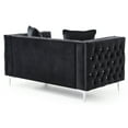 thumbnail image 6 of Glory Furniture Paige Velvet Loveseat in Black, 6 of 7