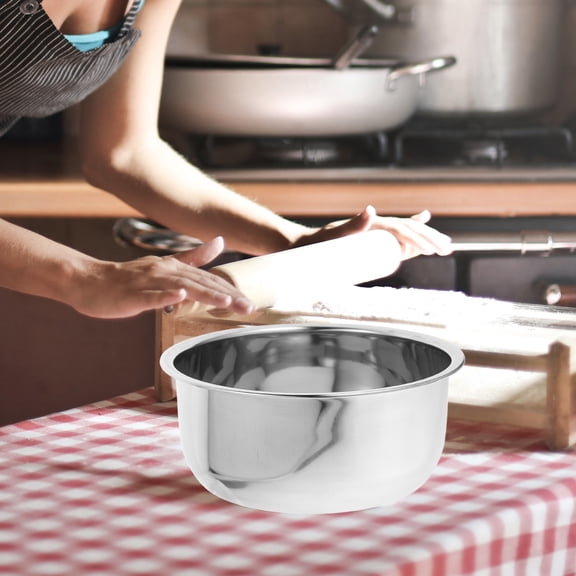COMPUKAS Large Stainless Steel Mixing Bowl 304 Metal for Kitchen Prep and Serving